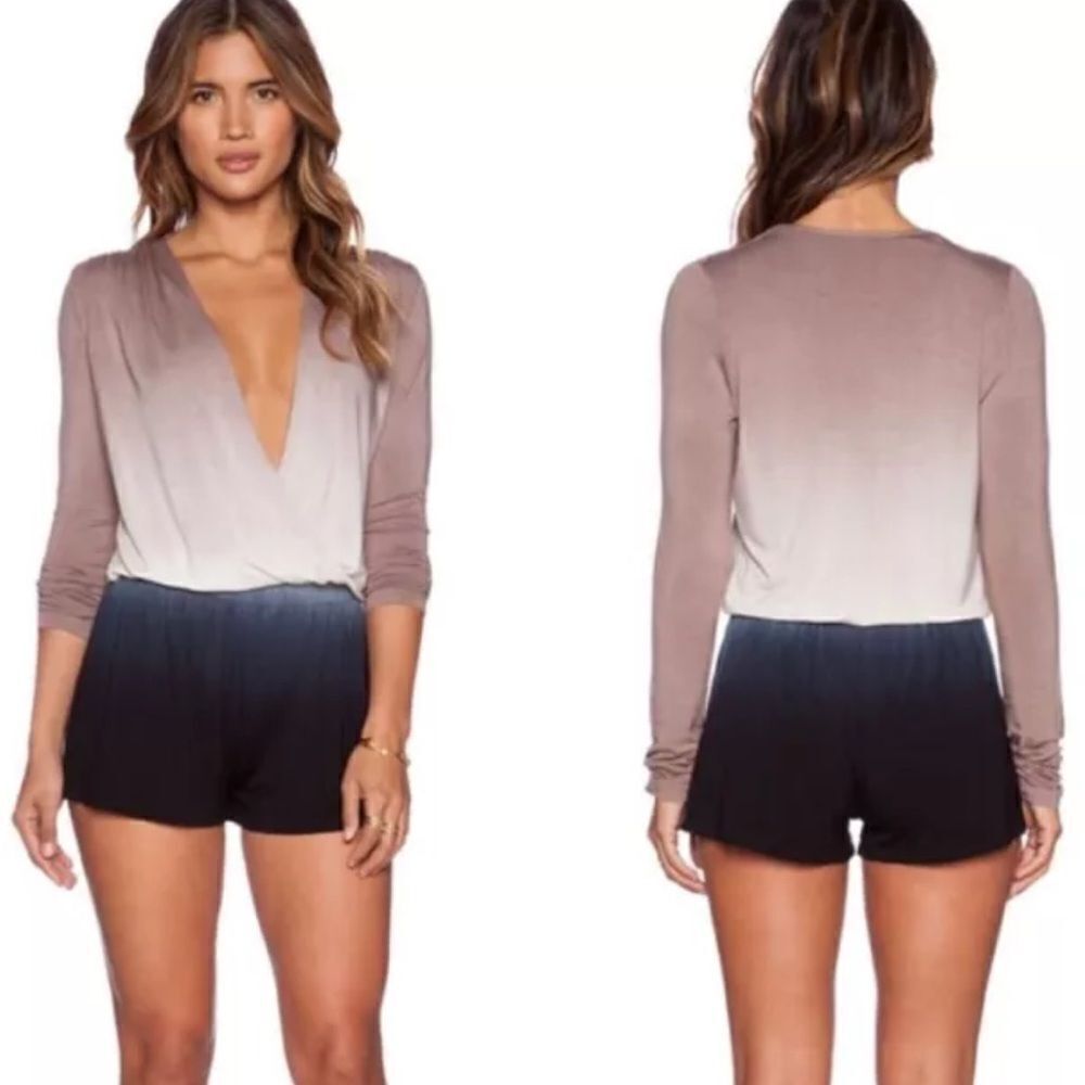 Young Fabulous & Broke Blue and Tan Jumpsuit